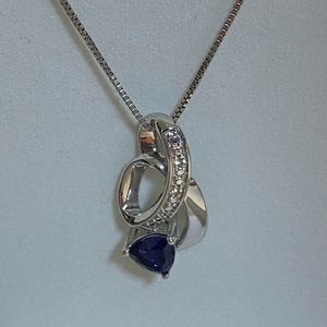 Diamond and sapphire necklace